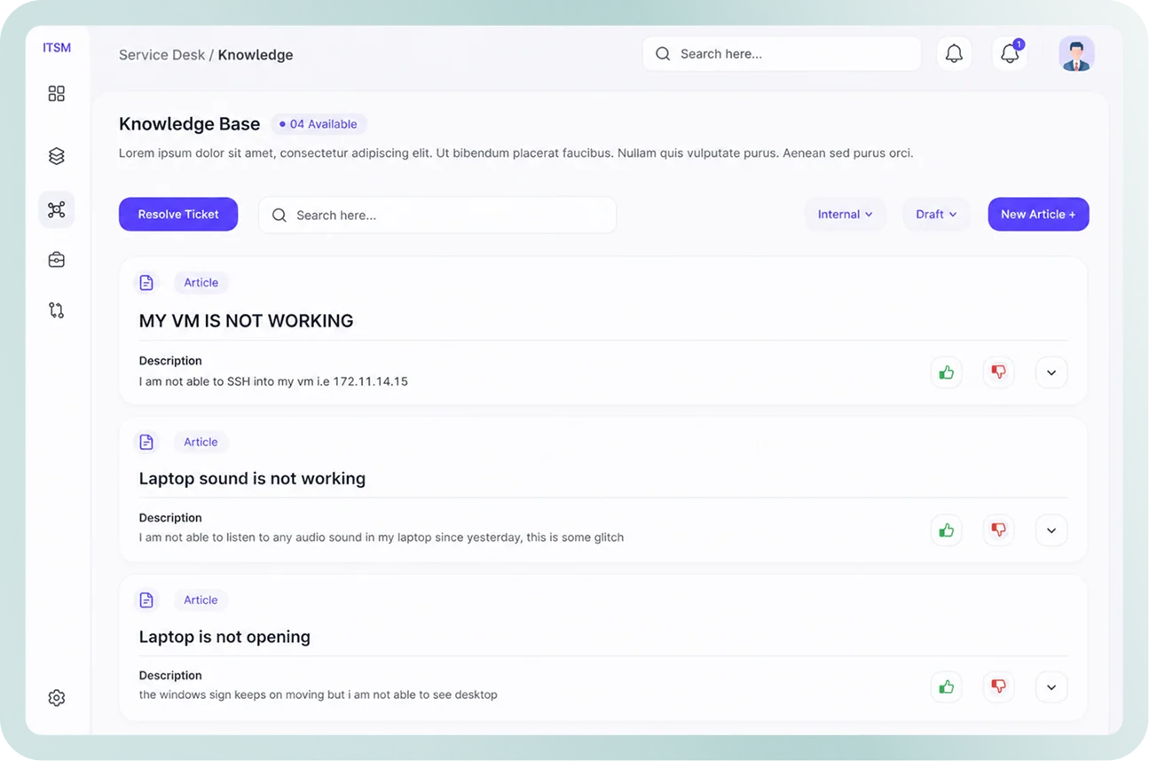 Self-Service Portal & Knowledge Base