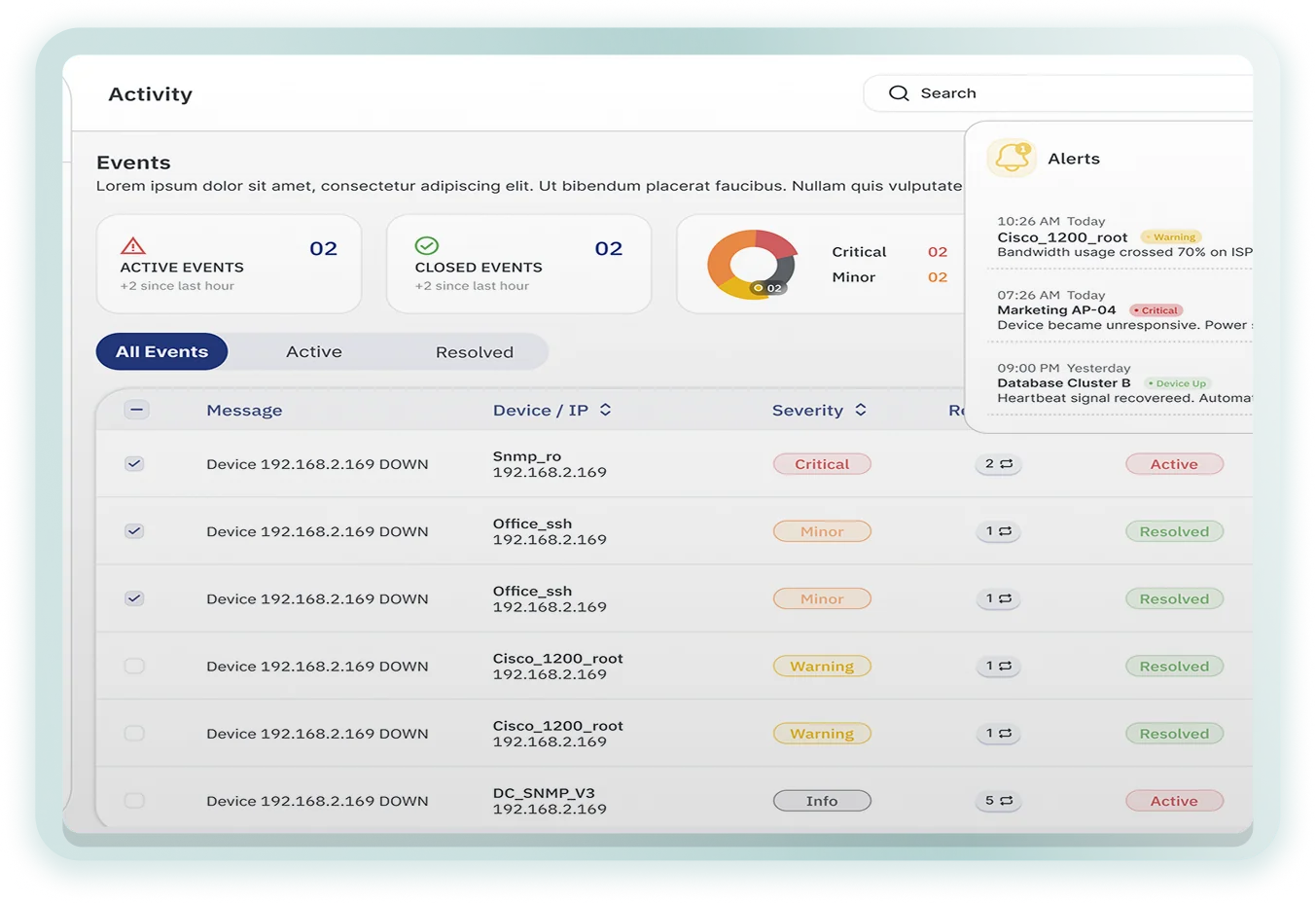 Intelligent Alerts & Event Correlation